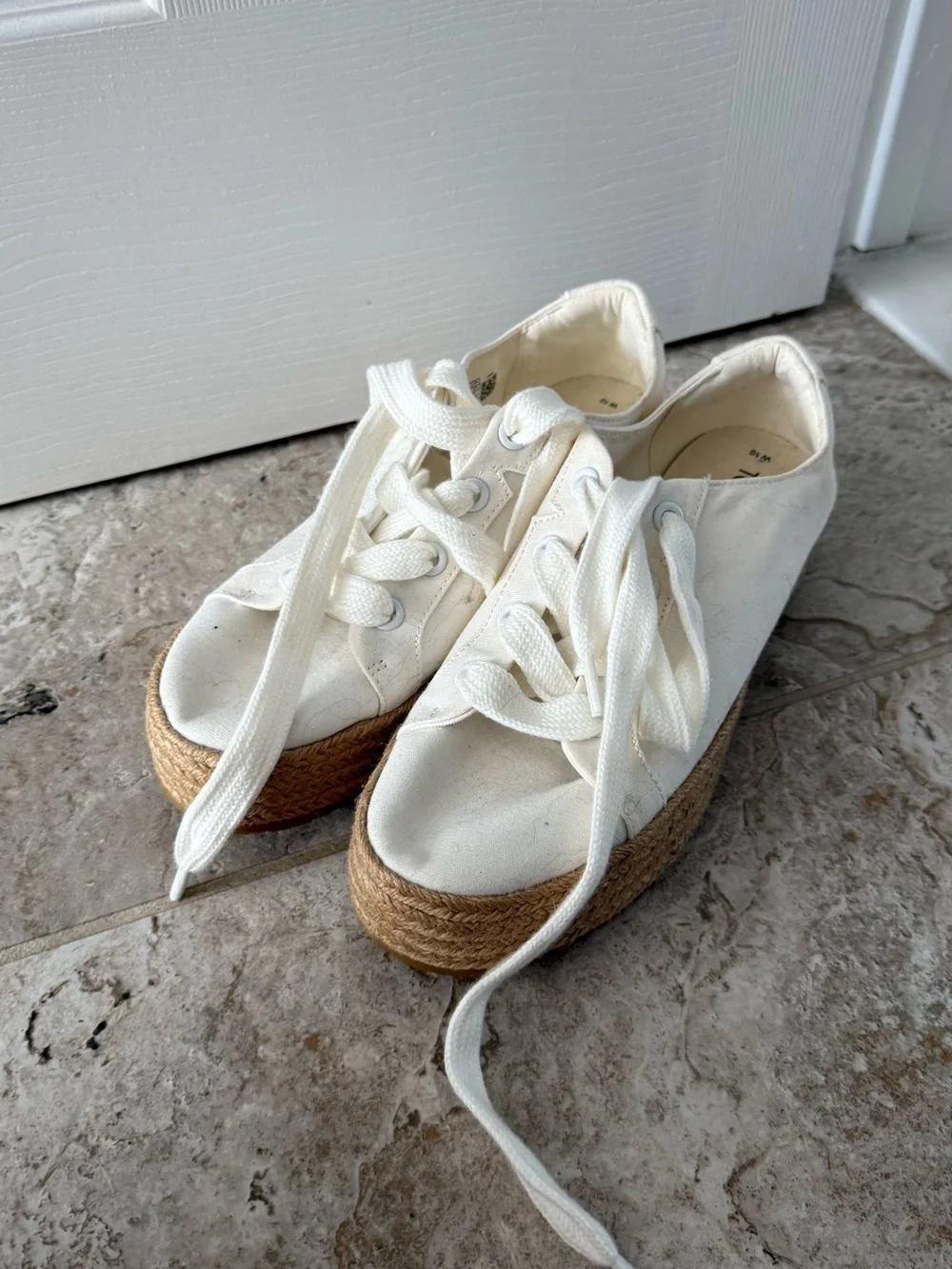 TOMS Cream Canvas Shoes